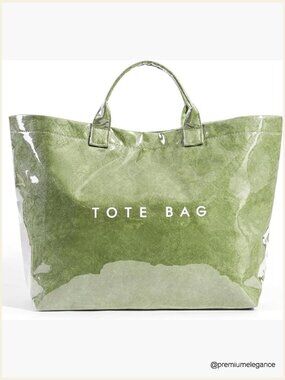 Large PVC Tote Bag for Women, Clear Carry All Shoulder Handbag for Work Travel